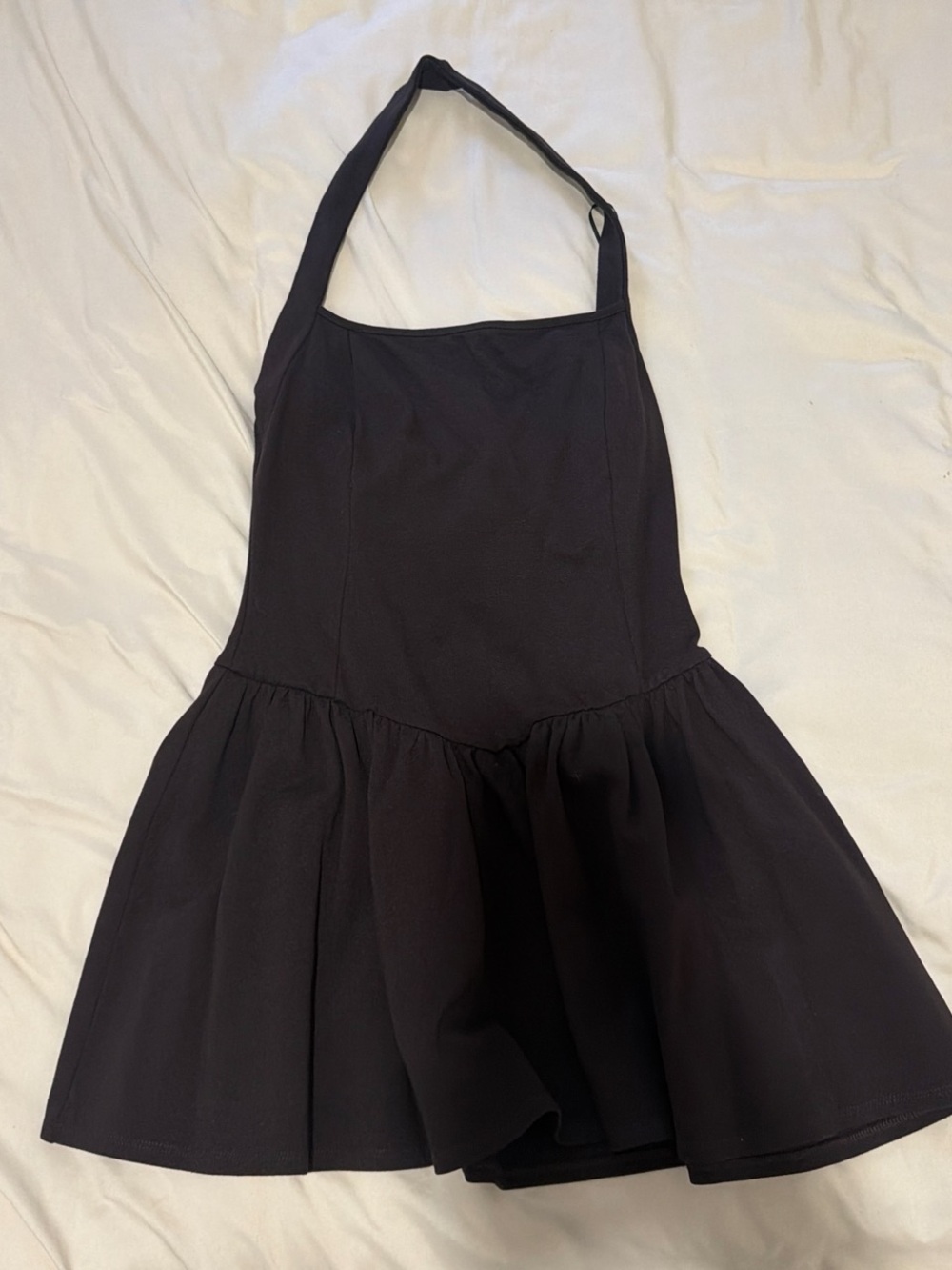 Black Halter Peplum Mini Dress